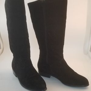Nicole Rene Black Suede Boots